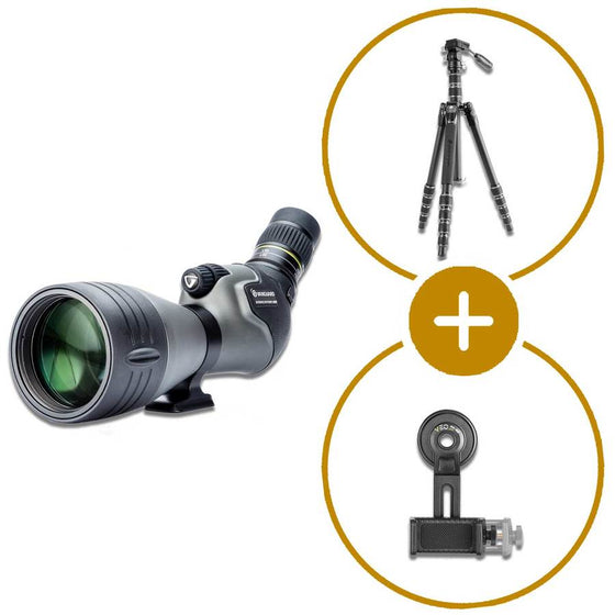 Pack longue vue Vanguard Endeavor 82hd 20-60 x 80 + trépied veo3 go 265hap + kit digiscopie