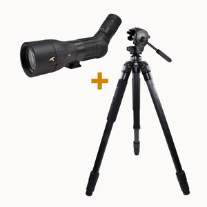 Kijkers Kite Optics KSP 80 HD 25-50X80 + Ardea CF statief met Manfrotto 128 RC videokop 